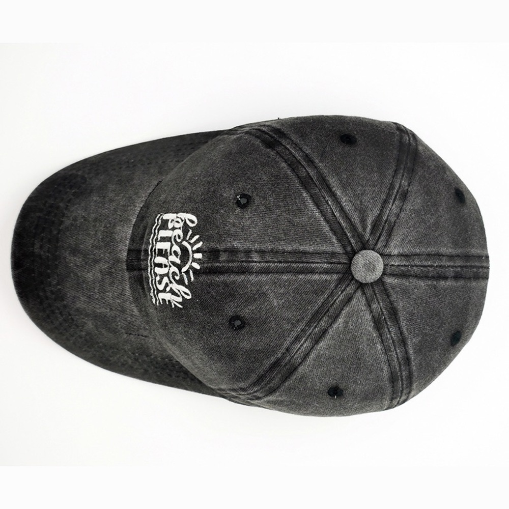 Gray 'Beach Please' Embroidered Cap - image 3